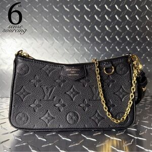 Louis Vuitton Monogram Empreinte Easy Pouch on Chain in Black GHW